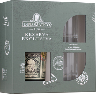 Diplomático Reserva Exclusiva 2 glasses Dark rum Bondston