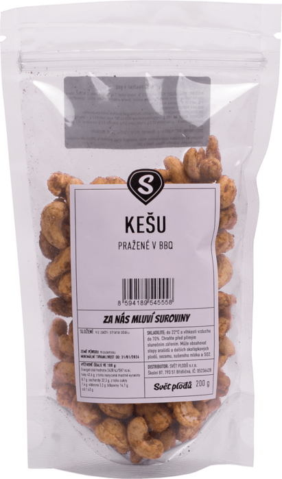 Svět plodů Kešu Pražené v BBQ 200g
