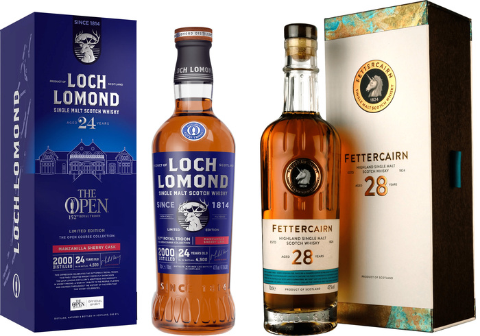 Bundle Fettercairn 28 Year Old + Loch Lomond 24 Year Old The Open 152nd Royal Troon