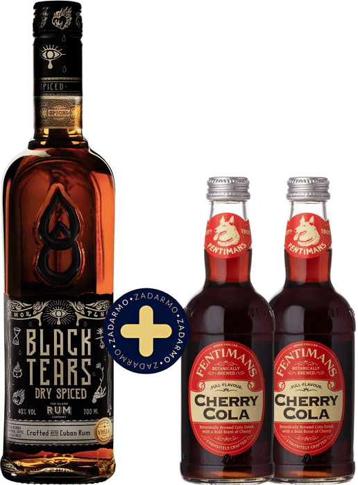 Set Black Tears Dry Spiced Rum + 2x Fentimans Cherry Cola as a gift