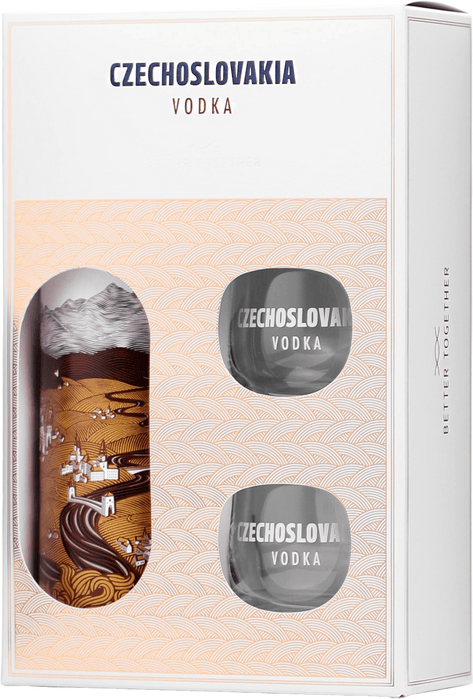 Czechoslovakia Vodka + 2 sklenice