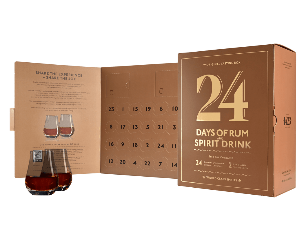 24 Days of Rum - Rum Calendar 2025 + 2 glasses