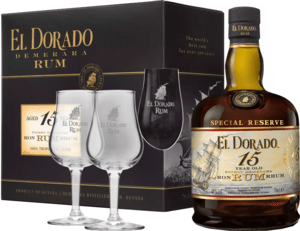 El Dorado 15 ročný + 2 poháre