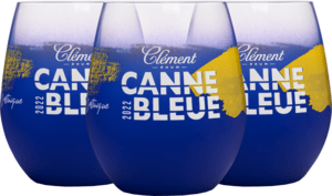 3 glasses of Clément Canne bleue