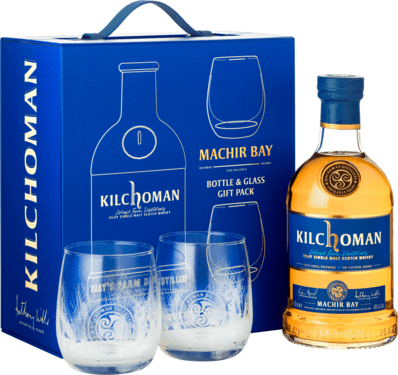 Kilchoman Machir Bay with 2 glasses - Islay single malt whisky
