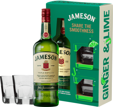 Jameson Irish Whiskey 2本セット、ミニボトル他 グッズ付き Jameson with 2 glasses - Irish Blended Whiskey | Bondston
