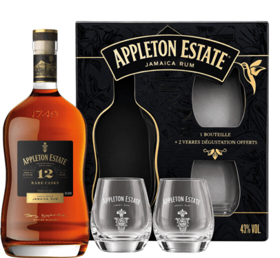 【A17】DARK RED RUM ブラック トップス Appleton Estate Rare Casks 12 Year Old with 2 Glasses - Dark Rum