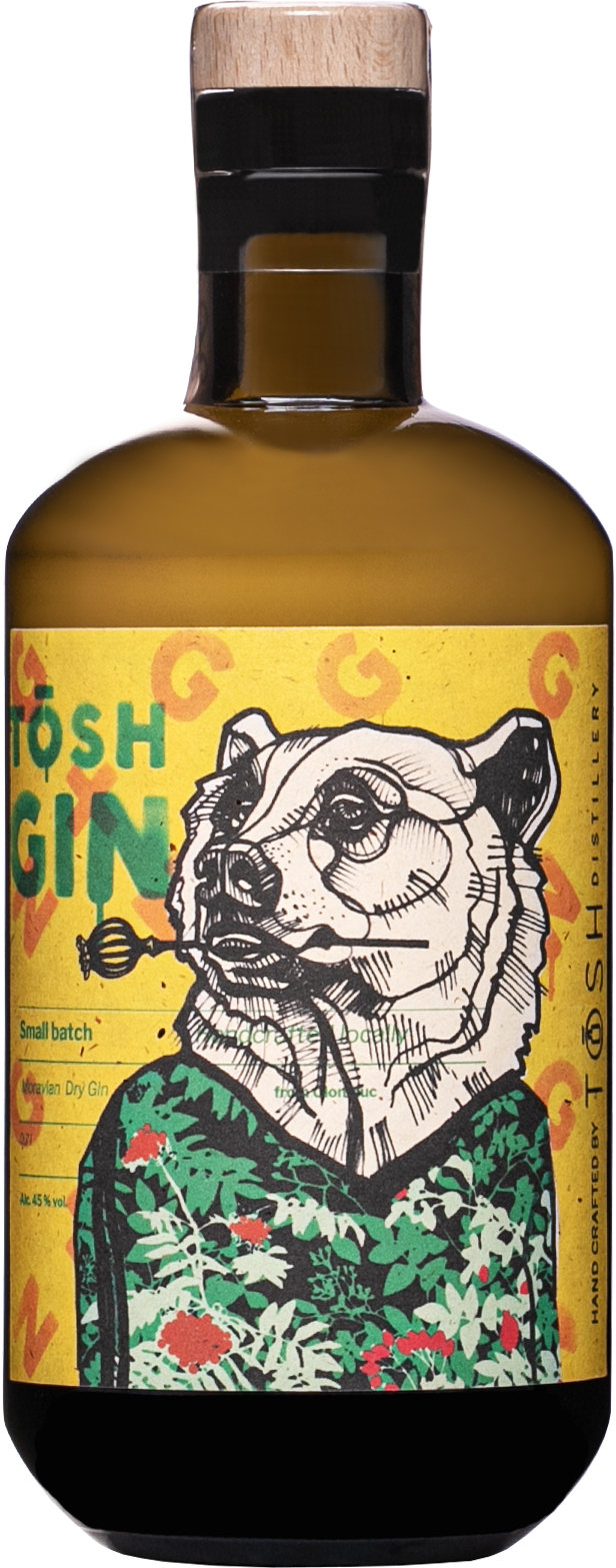 Tosh Gin Moravian Dry 45% 0,7l (čistá fľaša)