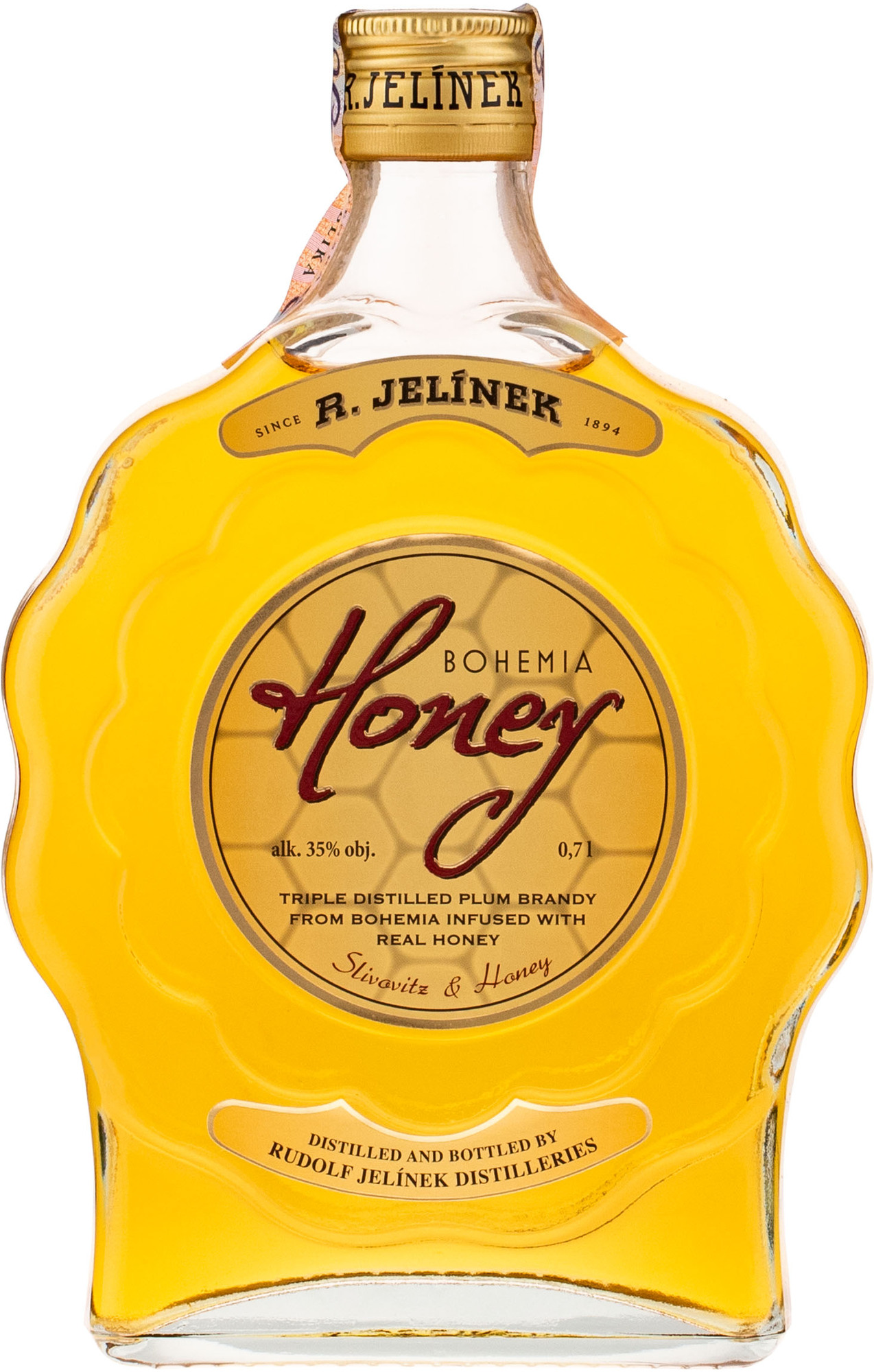 Rudolf Jelínek Slivovica Bohemia Honey 35% 0,7l (čistá fľaša)