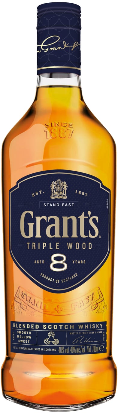 Grant's Triple Wood 8 ročná 40% 0,7l (čistá fľaša)
