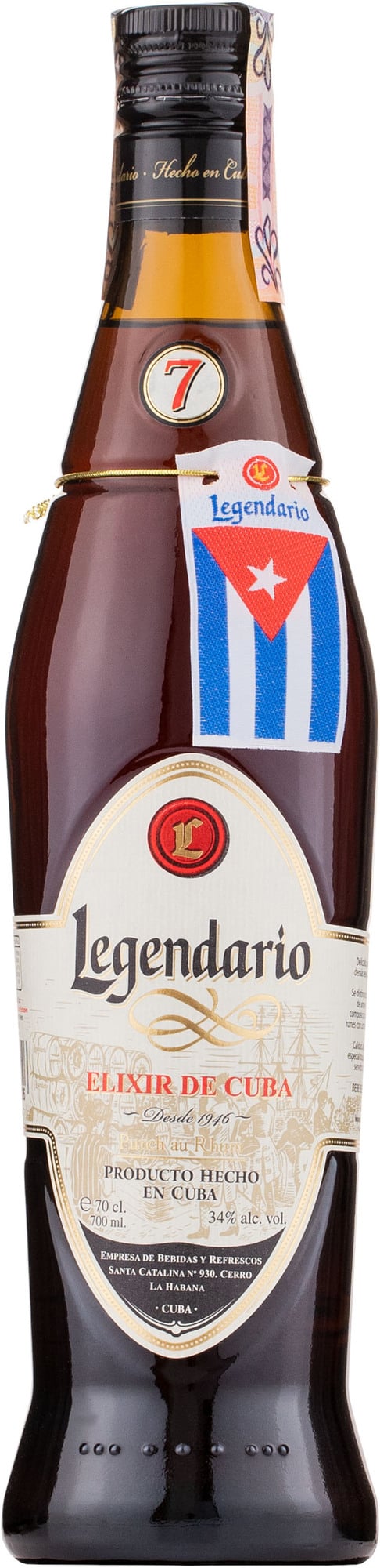 Legendario Elixir de Cuba 34% 0,7l (čistá fľaša)