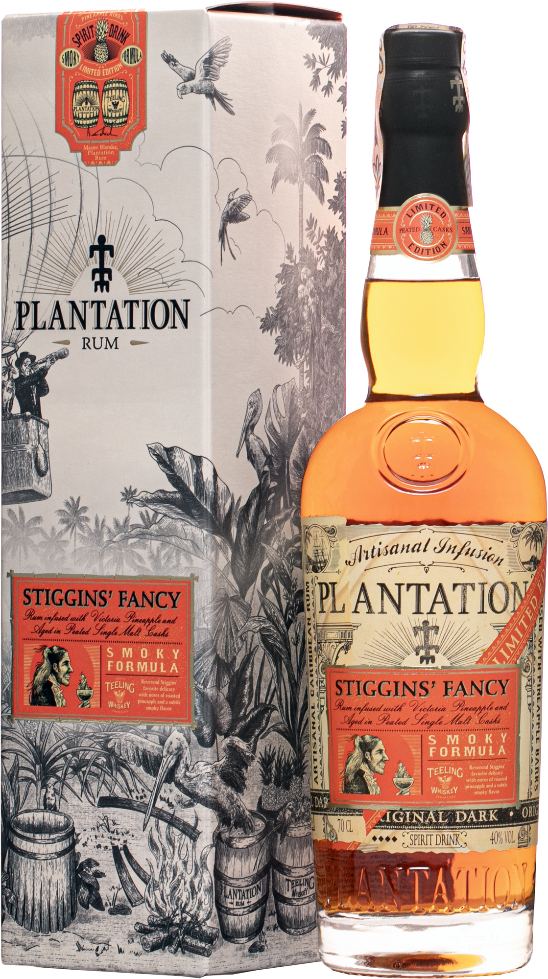Plantation Stiggins’ Fancy Smoky Formula 40% 0,7l (darčekové balenie kazeta)