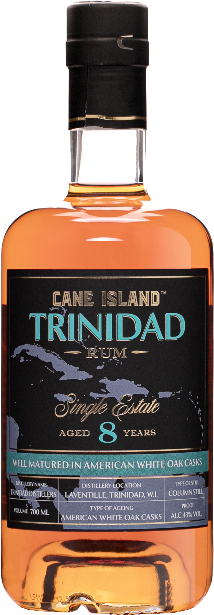 Cane Island Trinidad 8 letý 43% 0,7l (čistá flaša)
