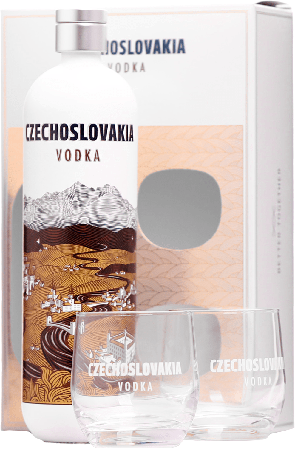 Czechoslovakia Vodka + 2 sklenice 40% 0,7l (darčekové balenie 2 poháre)