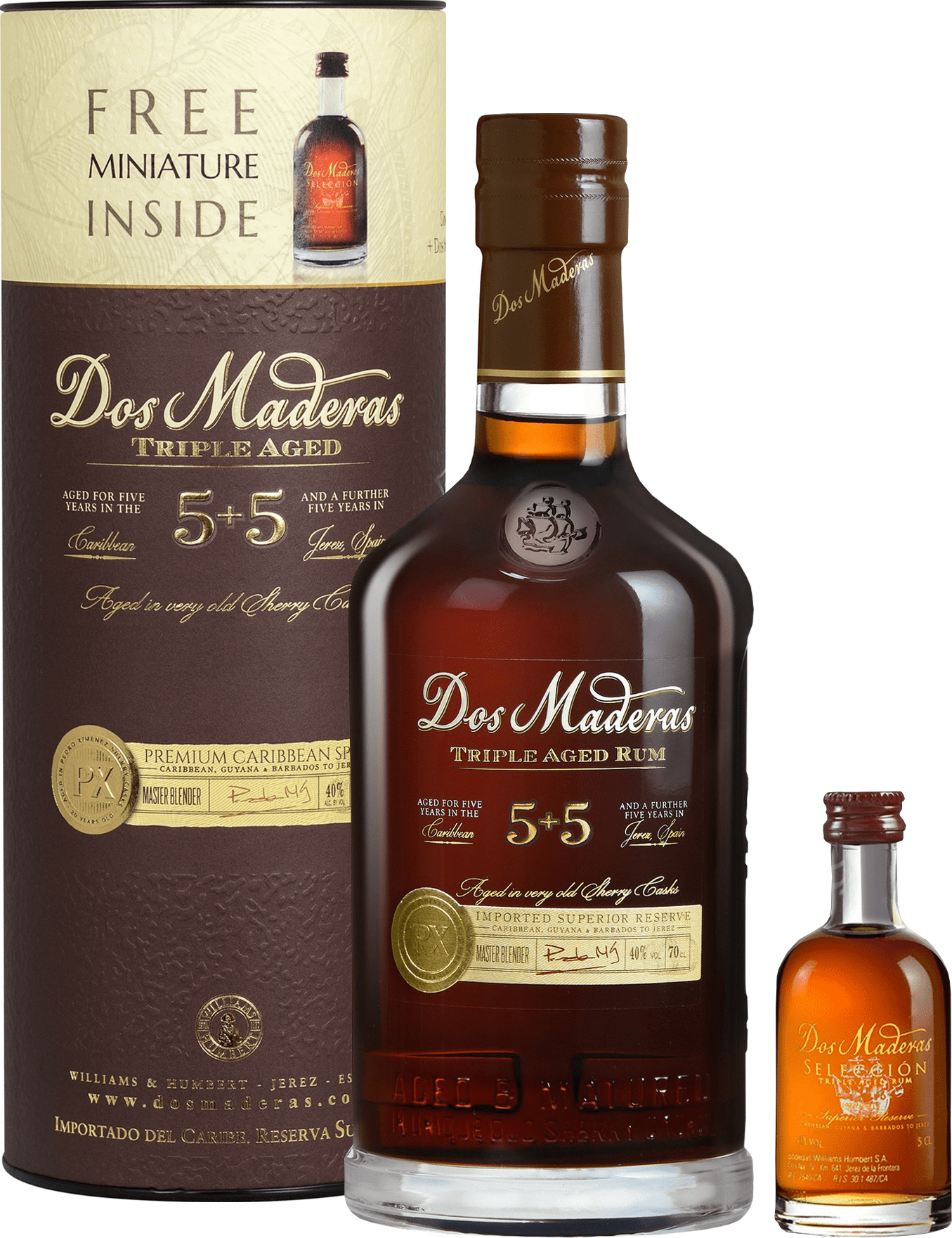 Dos Maderas PX 5+5 0,7l + Dos Maderas Selección Mini v tube 40% 0,75l