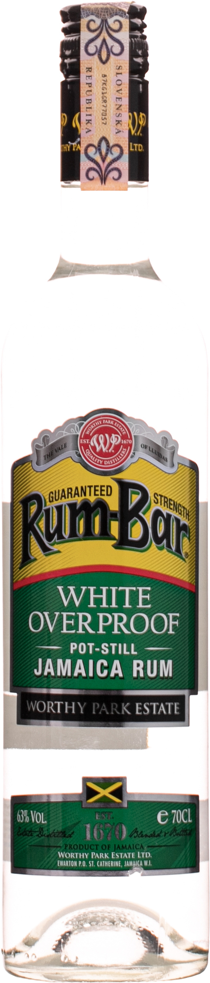 Rum-Bar White Overproof 63% 0,7l (čistá fľaša)