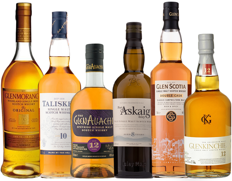 Set All Scotland Whisky (set 1 x 0.7 l, 1 x 0.7 l, 1 x 0.7 l, 1 x 0.7 l, 1 x 0.7 l, 1 x 0.7 l)