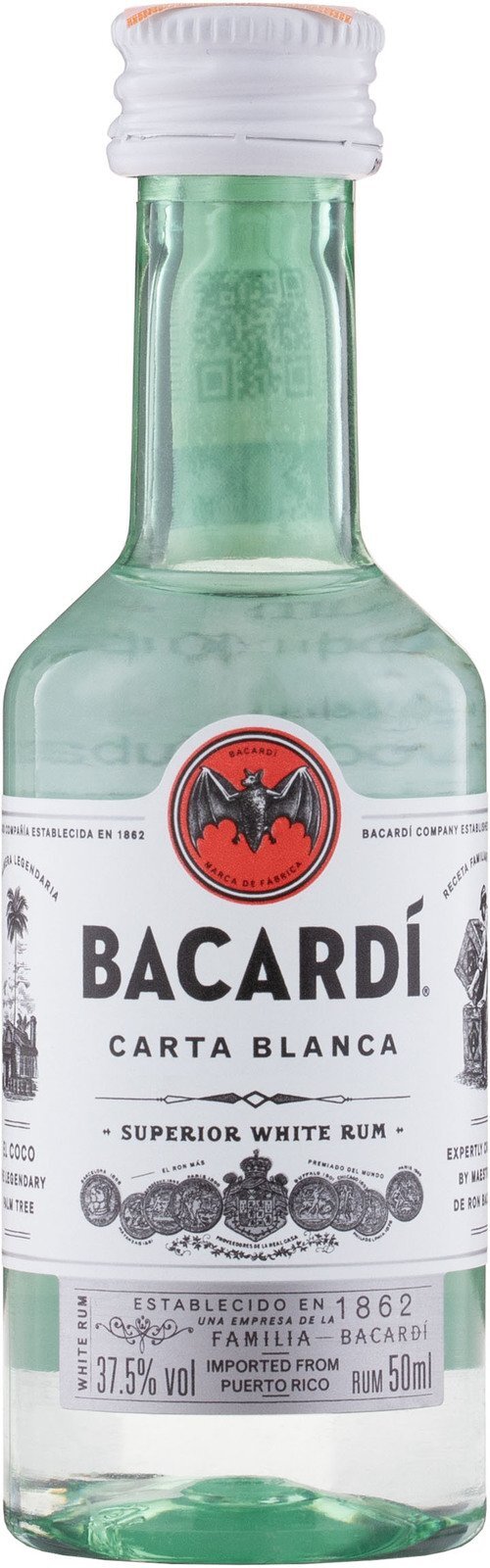 Bacardi Carta Blanca Mini 37,5% 0,05l (čistá fľaša)