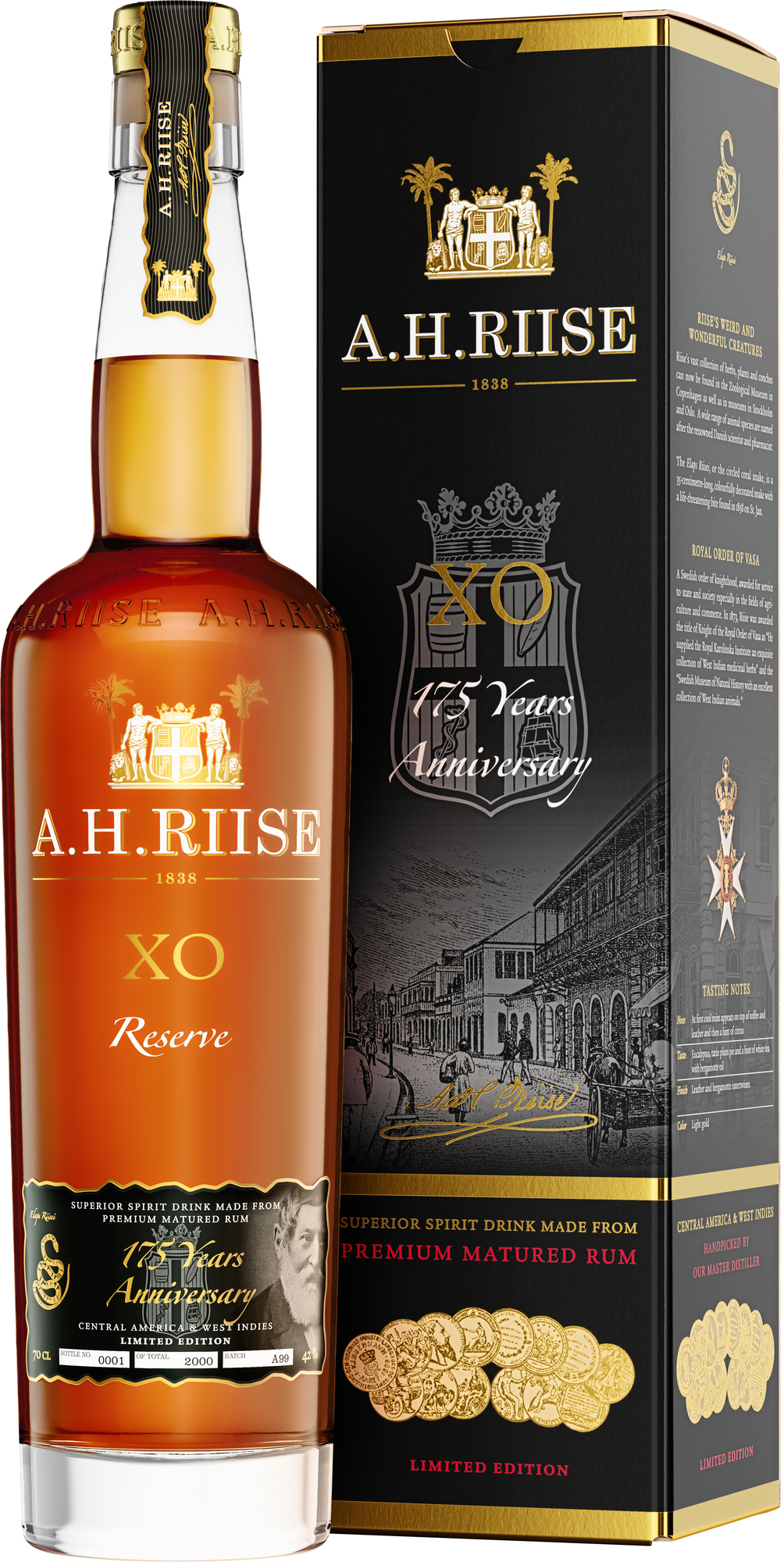 A.H. Riise XO 175 Years Anniversary 42% 0,7l (darčekové balenie kazeta)