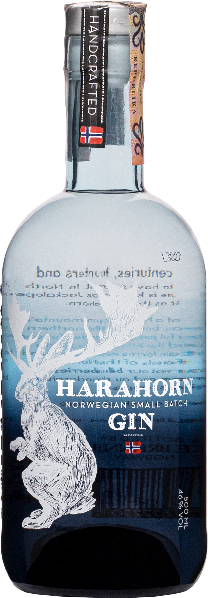 Harahorn Small Batch Gin 46% 0,5l (čistá fľaša)