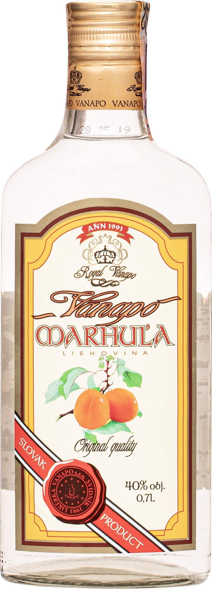 Vanapo Marhuľa Royal 40% 0,7l (čistá fľaša)