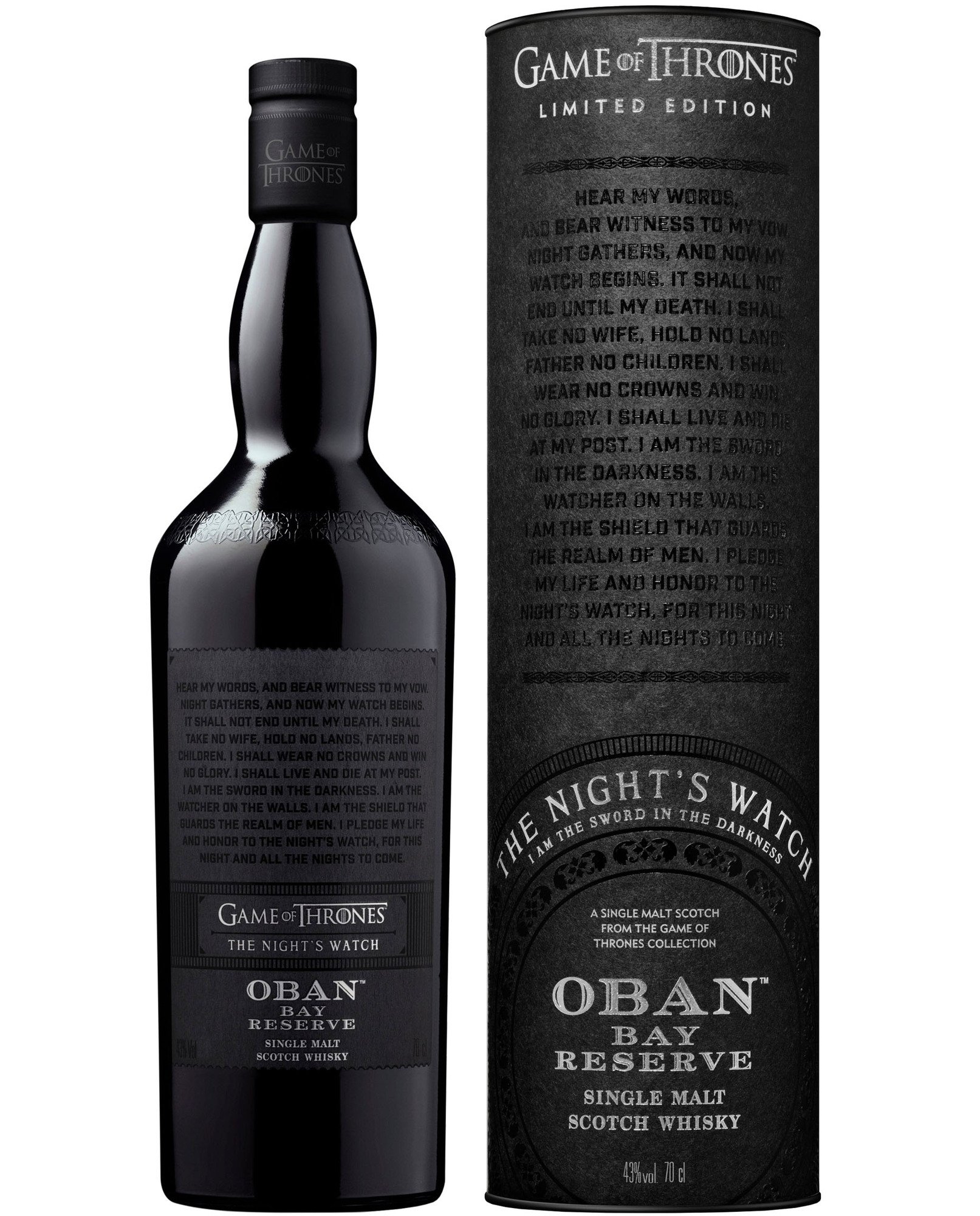 Obrázok Night's Watch & Oban Bay Reserve - Game of Thrones Single Malts Collection 43% 0,7l