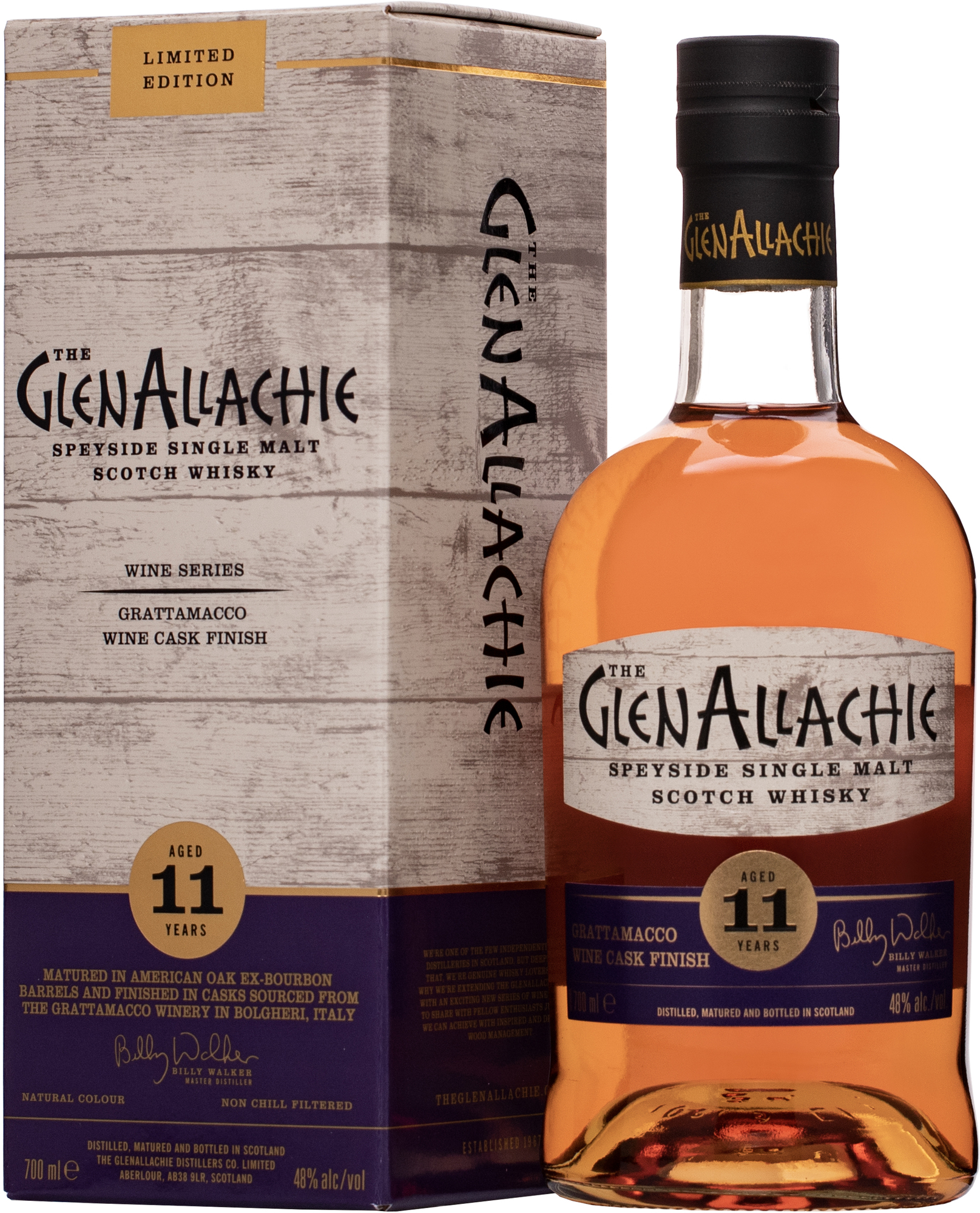 The GlenAllachie 11 ročná Grattamacco Wine Cask Finish 48% 0,7l (darčekové balenie kazeta)