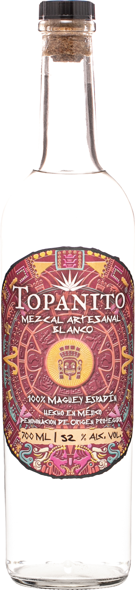 Topanito Mezcal Artesanal Blanco 52% 0,7l (čistá fľaša)