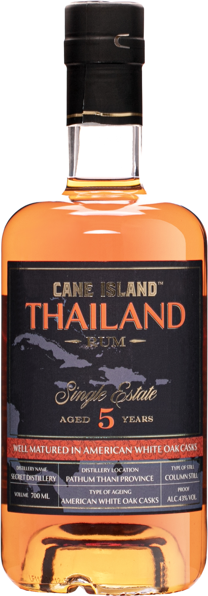 Cane Island Thailand 5 letý 43% 0,7l (čistá flaša)