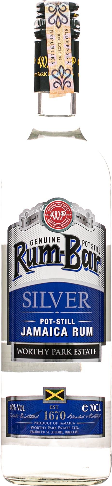 Worthy Park Rum-Bar Silver 40% 0,7l (čistá fľaša)