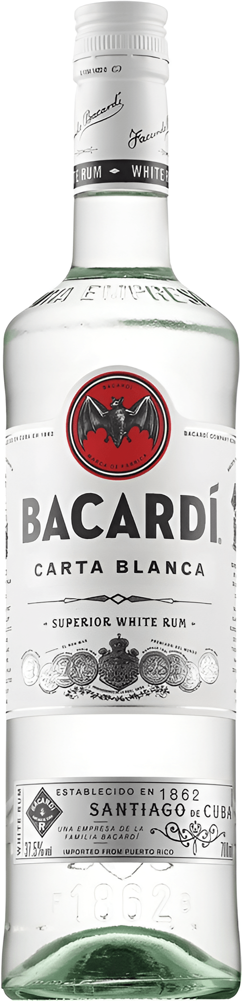 Bacardi Carta Blanca 37,5% 0,7l (čistá fľaša)
