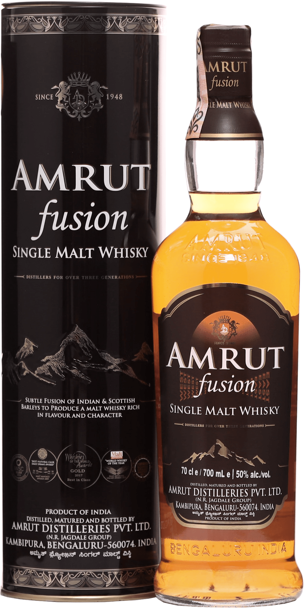 Amrut Fusion 50% 0,7l (darčekové balenie kazeta)