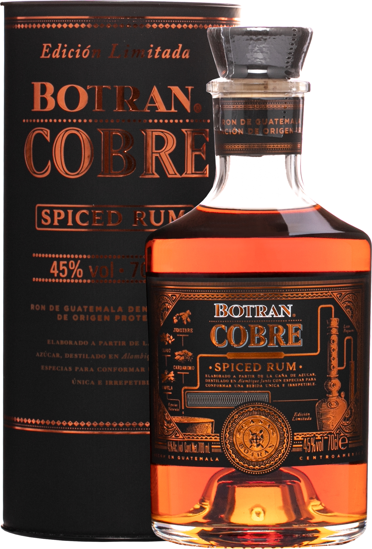 Botran Cobre Spiced 45% 0,7l (darčekové balenie kazeta)