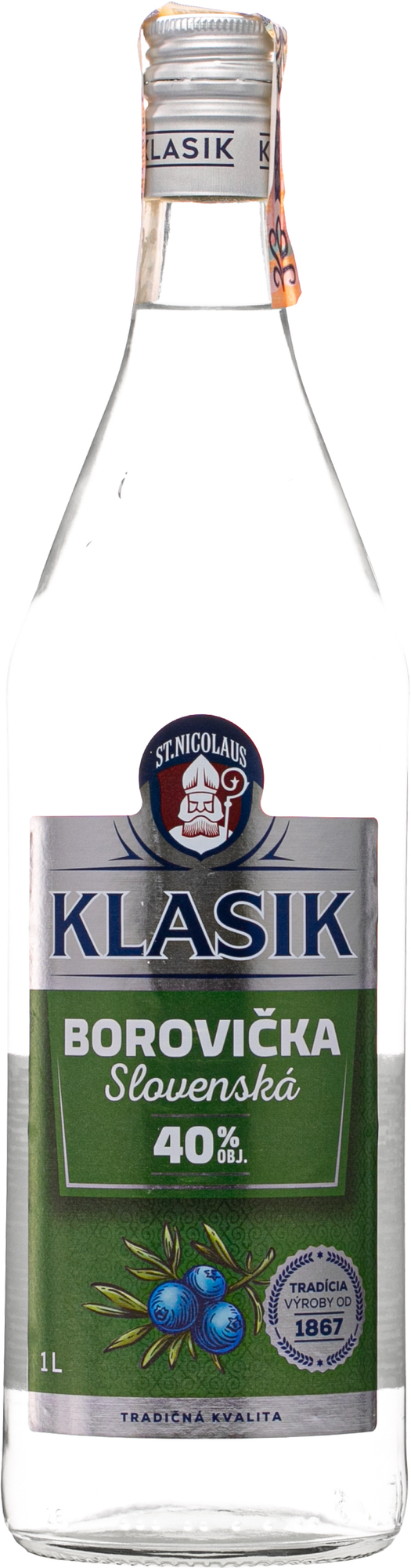 Nicolaus Klasik Borovička 1l 40% (čistá fľaša)