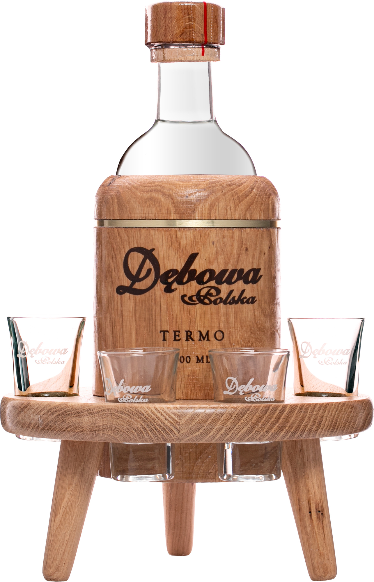 Dębowa Termo stolček + 4 poháre 40% 0,7l (darčekové balenie 4 poháre)