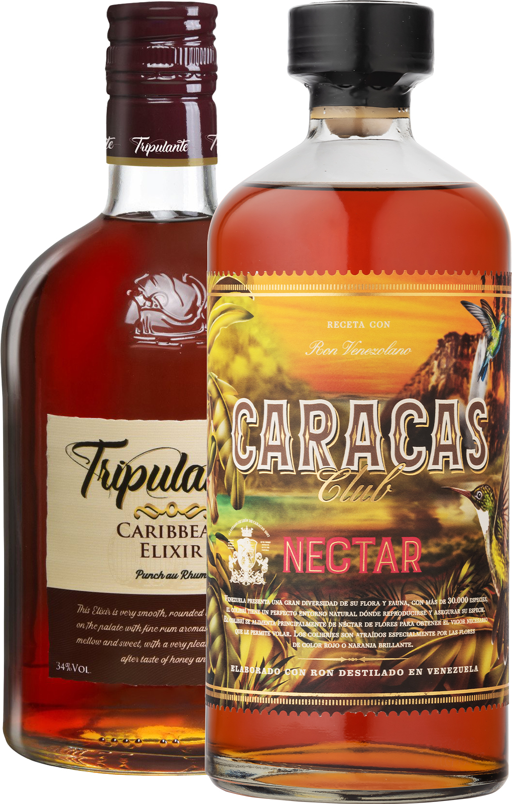 Set Caracas Club Nectar + Tripulante Caribbean Elixir (set 1 x 0.7 l, 1 x 0.7 l)