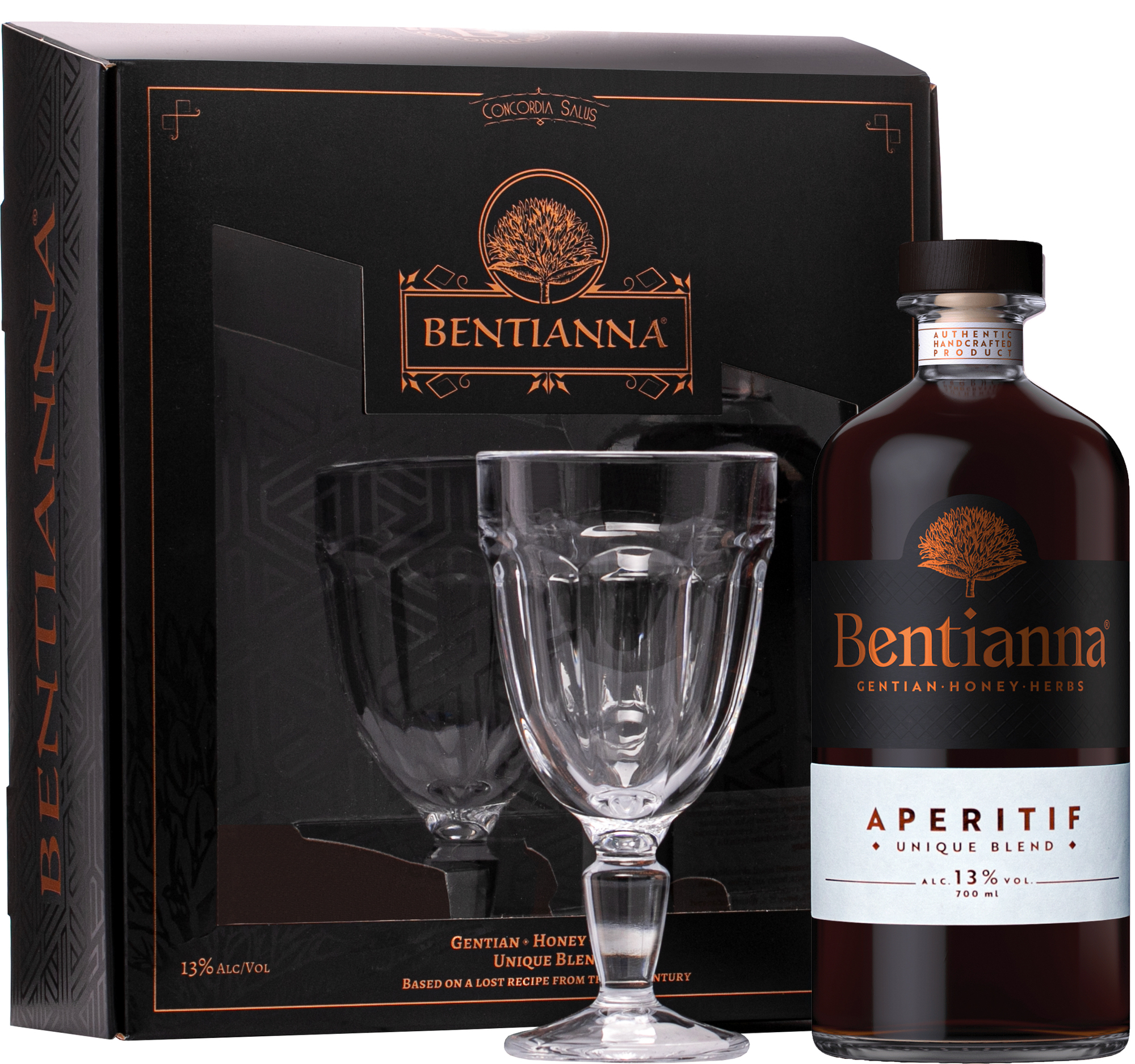 Bentianna Aperitif + pohár 13% 0,7l (darčekové balenie 1 pohár)