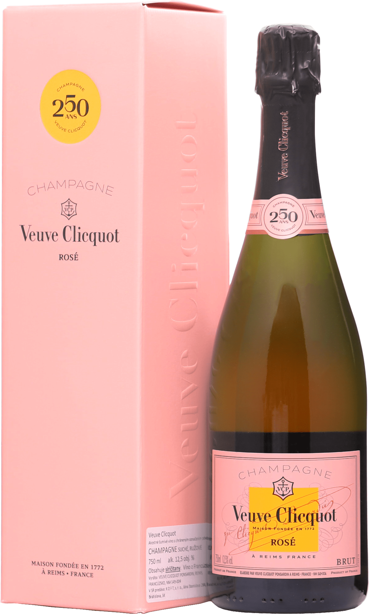 Veuve Clicquot Ponsardin Rosé v dárkové krabičce, 0,75l
