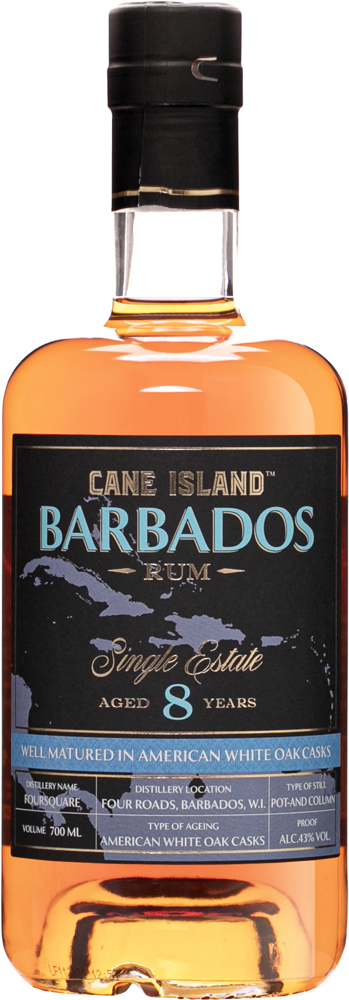 Cane Island Barbados 8 ročný 43% 0,7l (čistá fľaša)