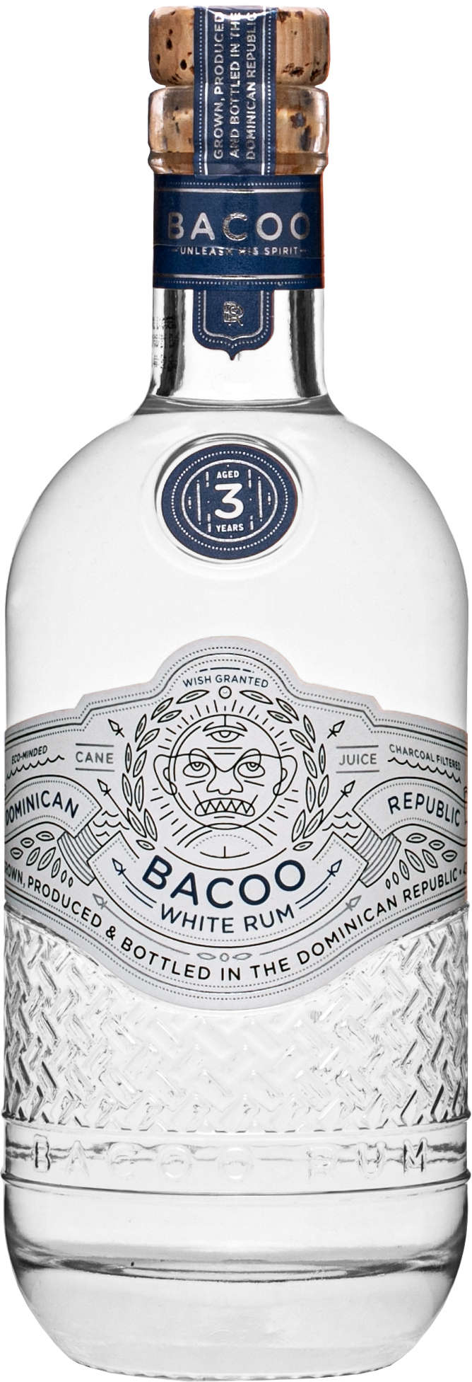 Bacoo 3 letý White rum 43% 0,7l (čistá fľaša)