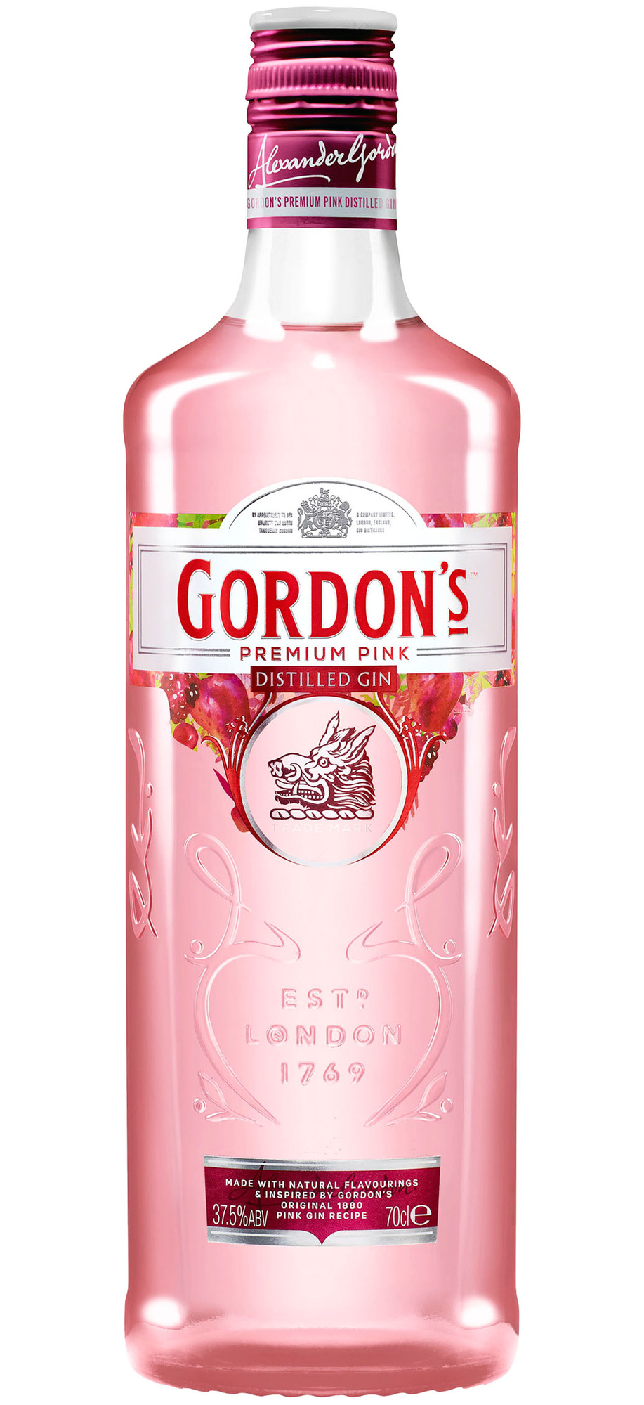 Gin Gordons Pink Premium 37,5% 0,7l (holá láhev)