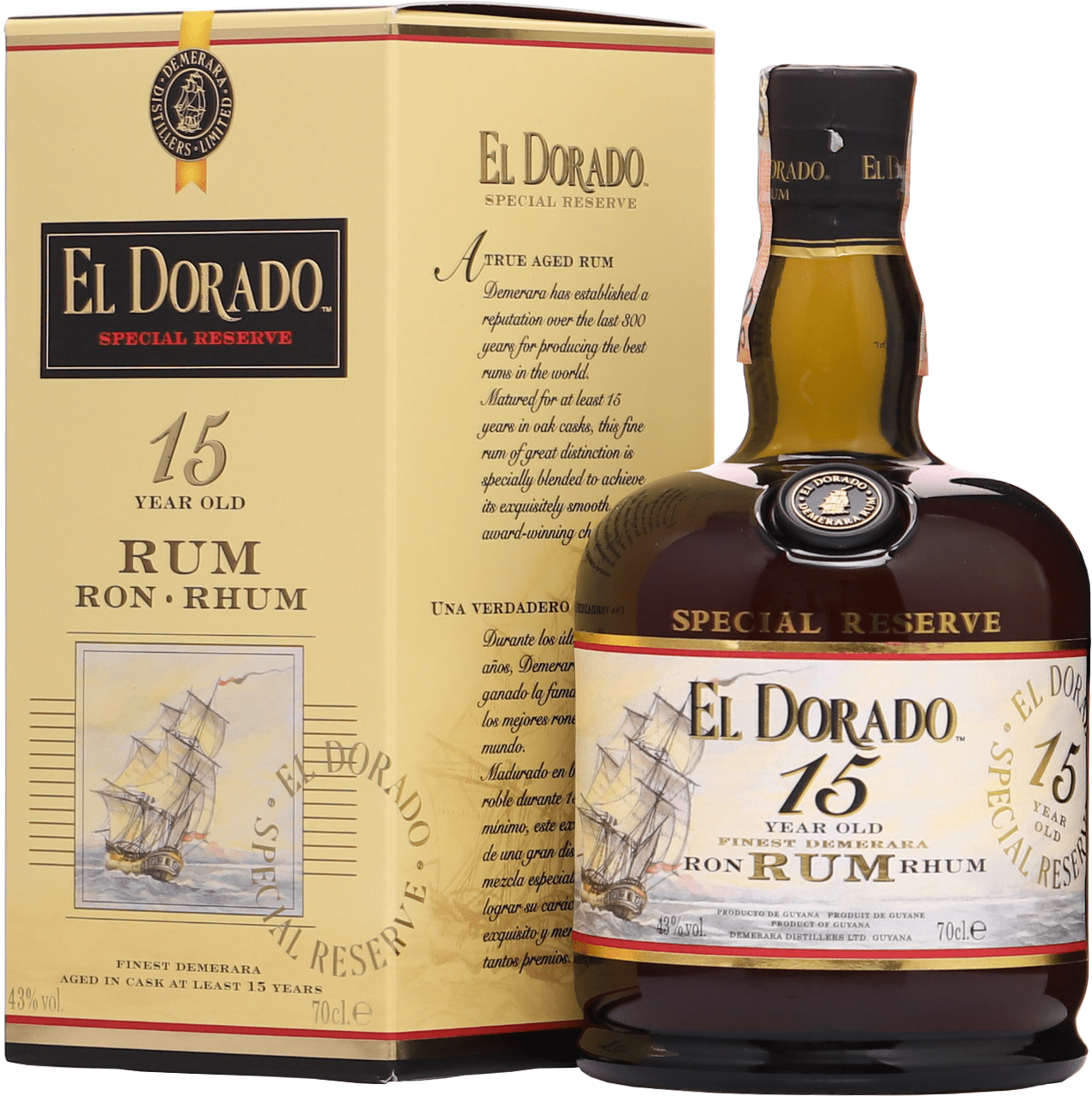 El Dorado 15 ročný 43% 0,7l (darčekové balenie kazeta)