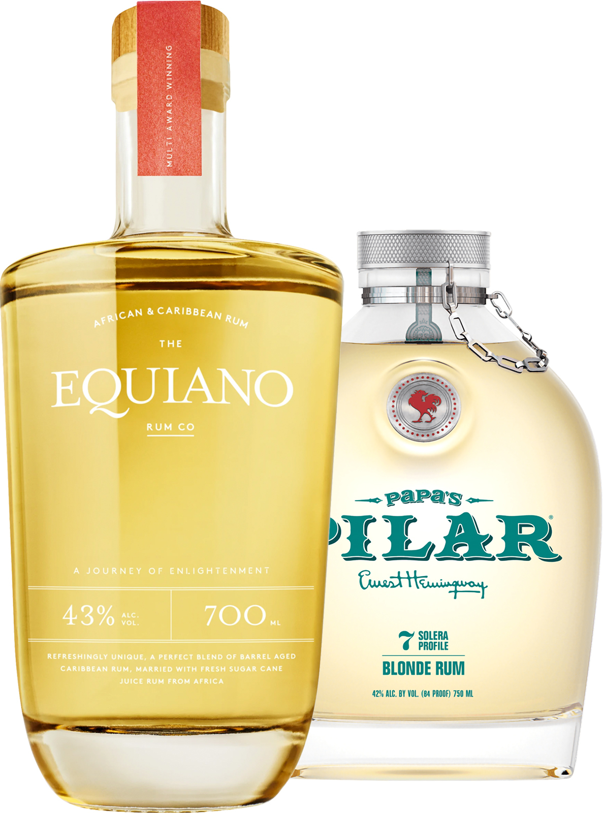 Set Papa's Pilar Blonde Rum + Equiano Light Rum (set 1 x 0.7 l, 1 x 0.7 l)