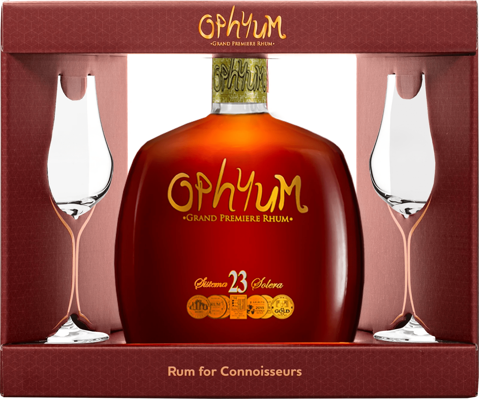 Ophyum Grand Premiere Rhum 23 + 2 sklenice 40% 0,7l (darčekové balenie 2 poháre)