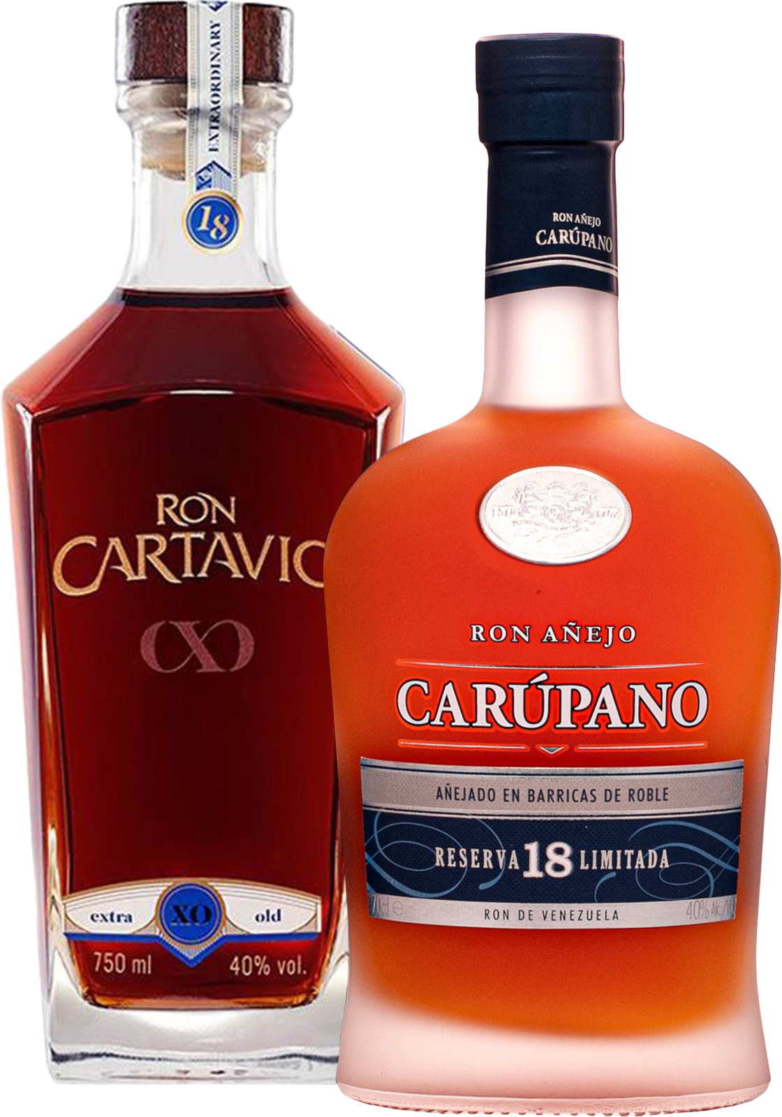 Set Ron Cartavio XO + Carúpano Reserva Limitada 18 (set 1 x 0.7 l, 1 x 0.7 l)