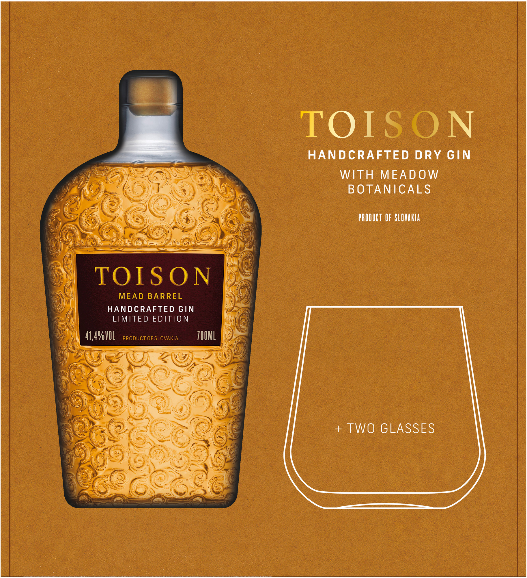Toison Mead Barrel + 2 sklenice 41,4% 0,7l (darčekové balenie 2 poháre)