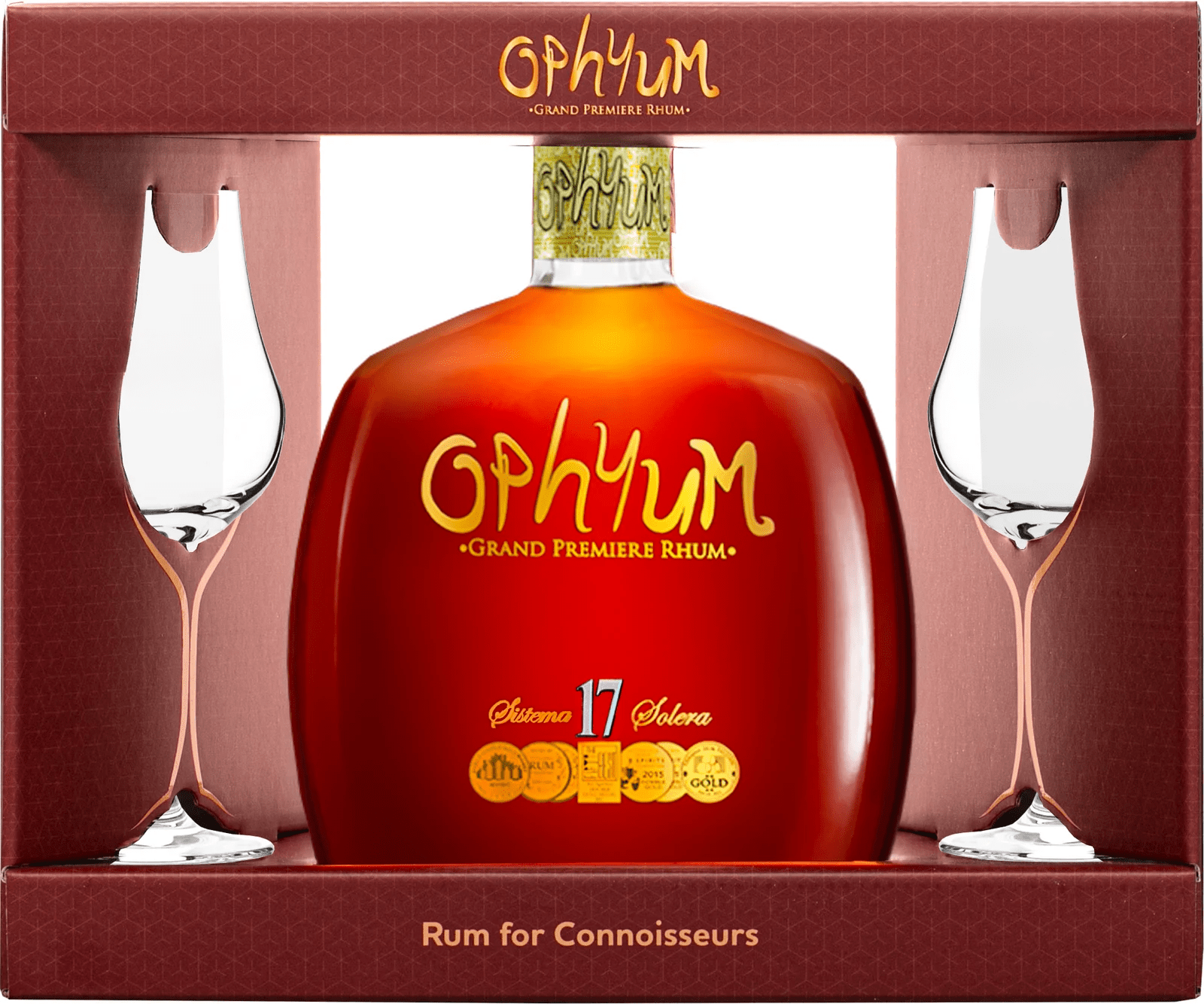 Ophyum Grand Premiere Rhum 17 + 2 sklenice 40% 0,7l (darčekové balenie 2 poháre)