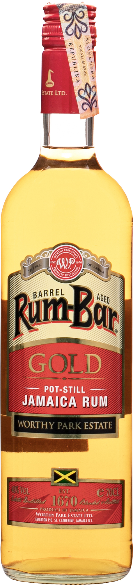 Rum-Bar Gold 40% 0,7l (čistá flaša)
