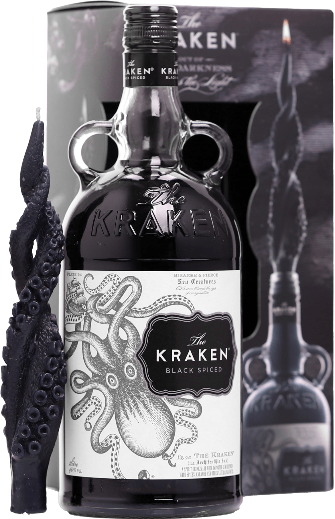 Kraken Black Spiced Rum + svíčka 40% 1l (dárkové balení kazeta)