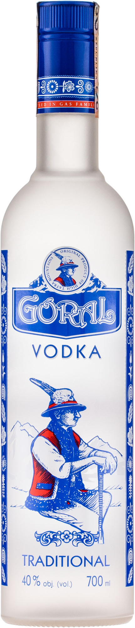 Goral Vodka 40% 0,7l (čistá flaša)